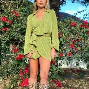 Princess Polly PARTY TIME MINI sexy summer fall spring DRESS GREEN 2